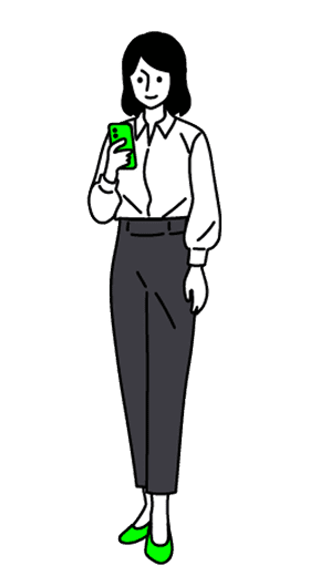 スマートフォンを持つ女性のイラスト